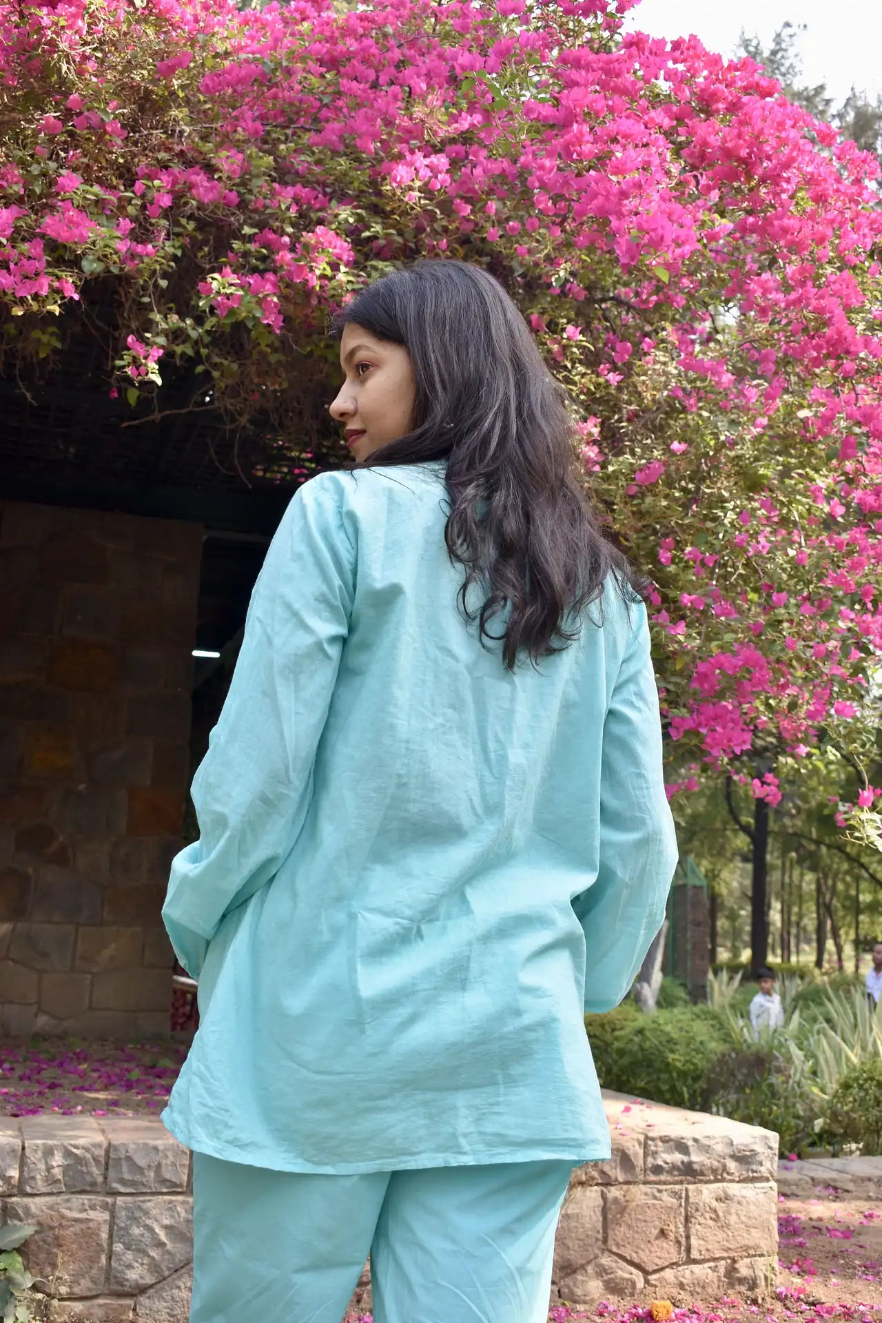 Diva Daulti aqua linen kurta and pants set