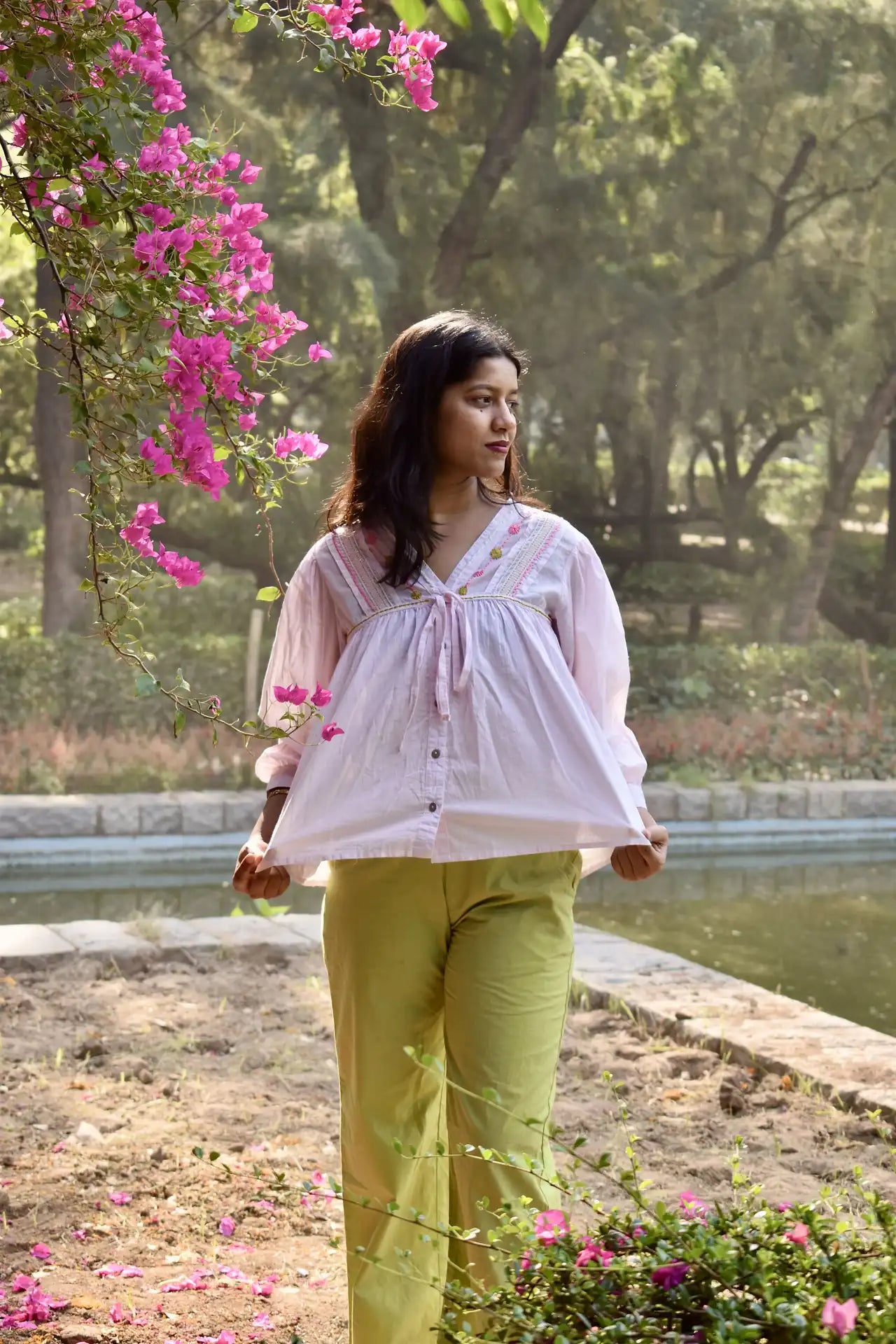 Pastel Cotton Top & Pants Set - Spring Collection | Diva Daulti