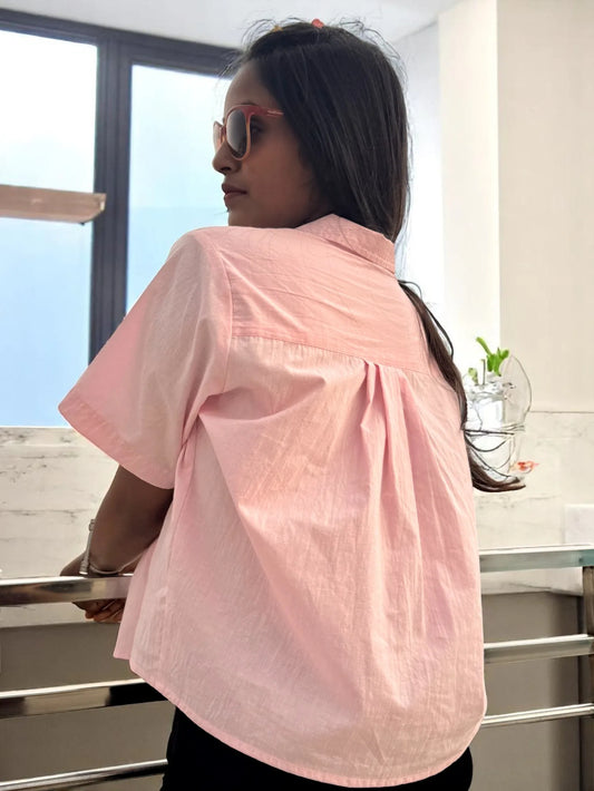 Noor Button-Down Shirt – Rosy Pink Charm