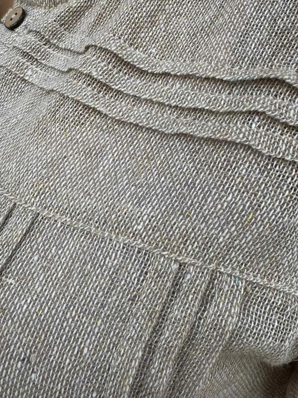 Tara Drawstring Handloom Top – Natural Khadi Beige