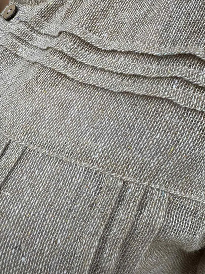 Tara Drawstring Handloom Top – Natural Khadi Beige
