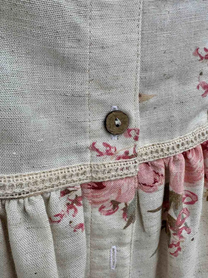 Florélle Vintage Rose Shirt – Blush Pink on Soft Ivory