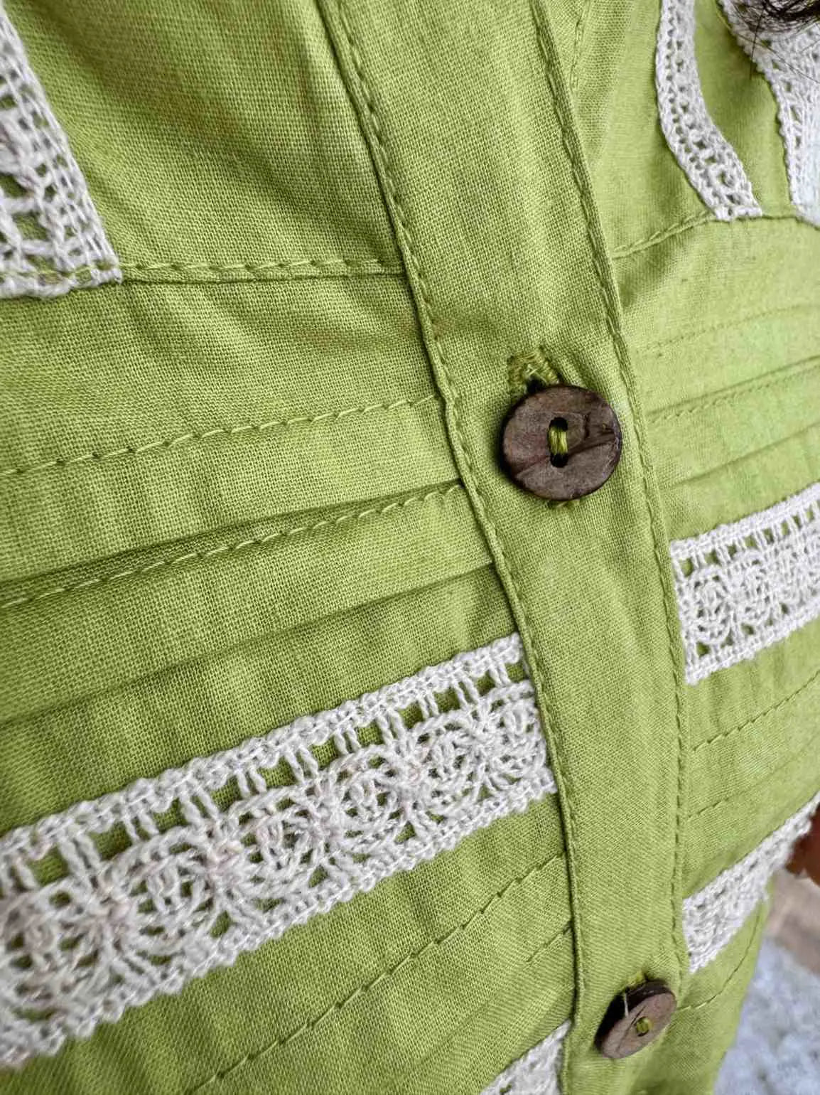 Naira Pintuck Cotton Shirt – Fresh Lime Green